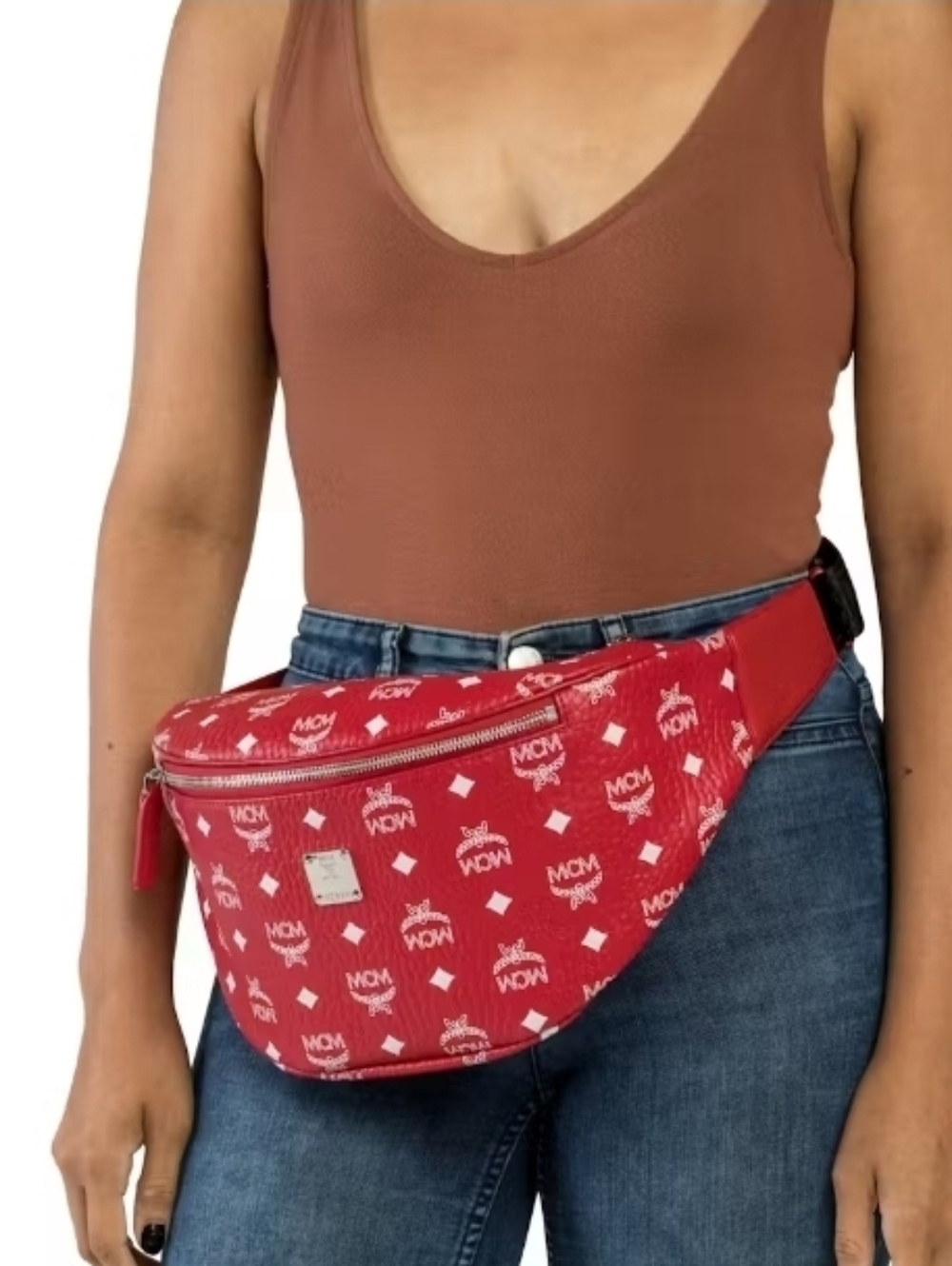 Authentic MCM Red Belt/Bum Bag